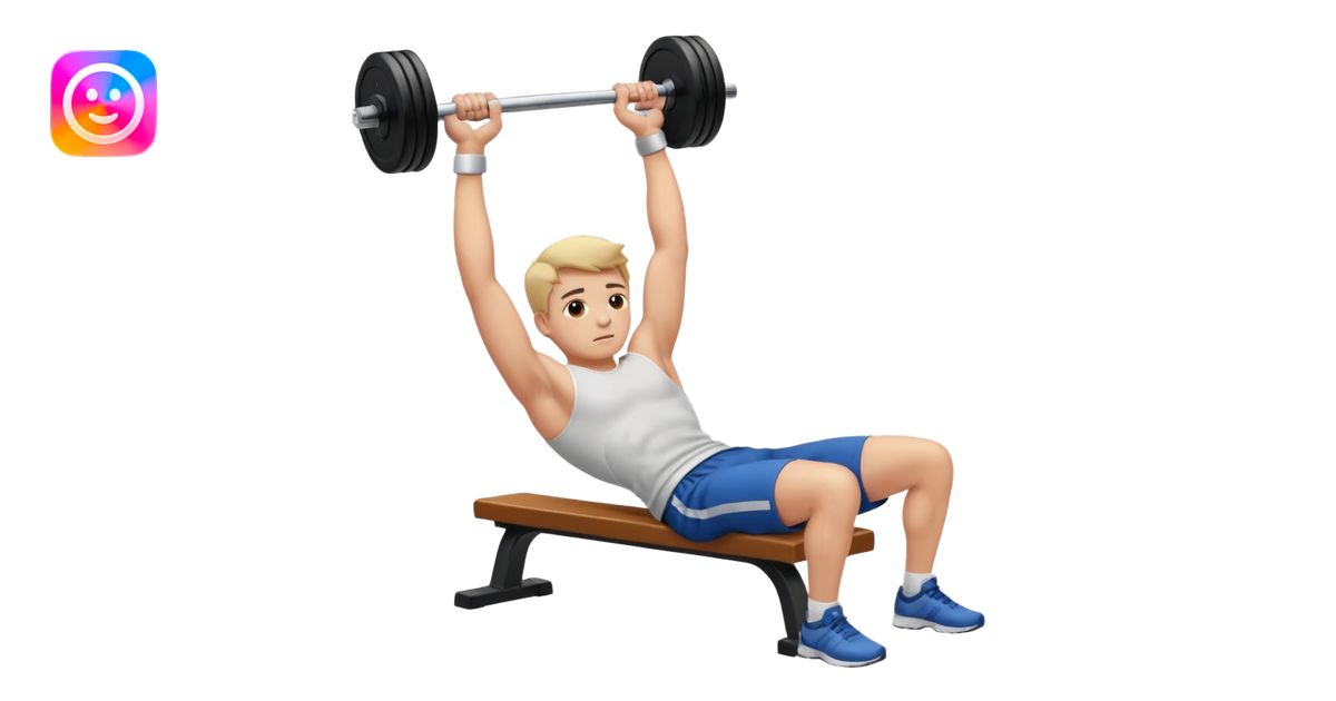 Dumbbell pressure level movement on bench liying down emoji | AI Emoji ...