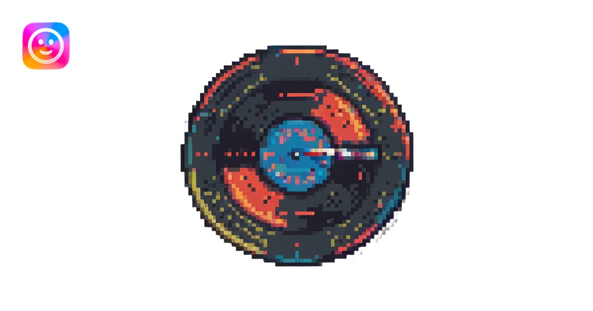 pixel art style vinyl record, retro, 8-bit illustration | AI Emoji ...