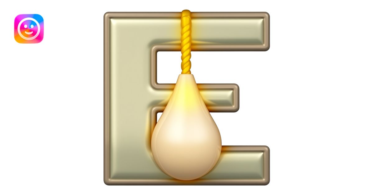 the letter E designed like a pendulum emoji | AI Emoji Generator