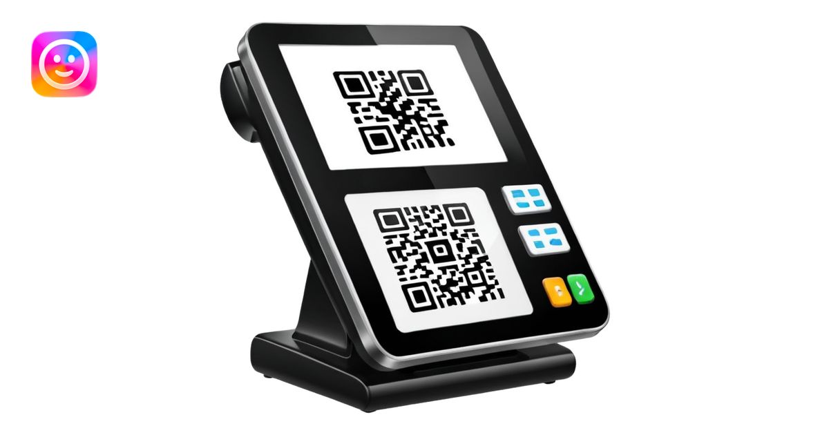 POS terminal with QR-code on it emoji | AI Emoji Generator
