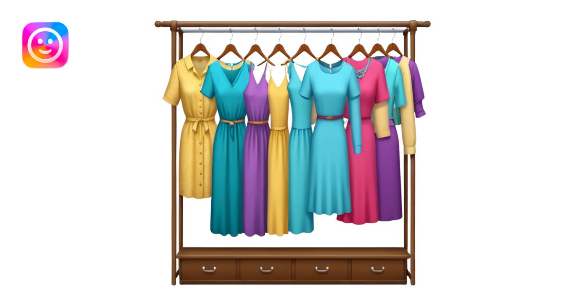 open wardrobe with woman clothes hanging inside emoji | AI Emoji Generator