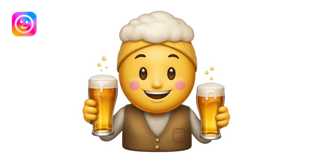 Smiling emoji holding a beer emoji | AI Emoji Generator