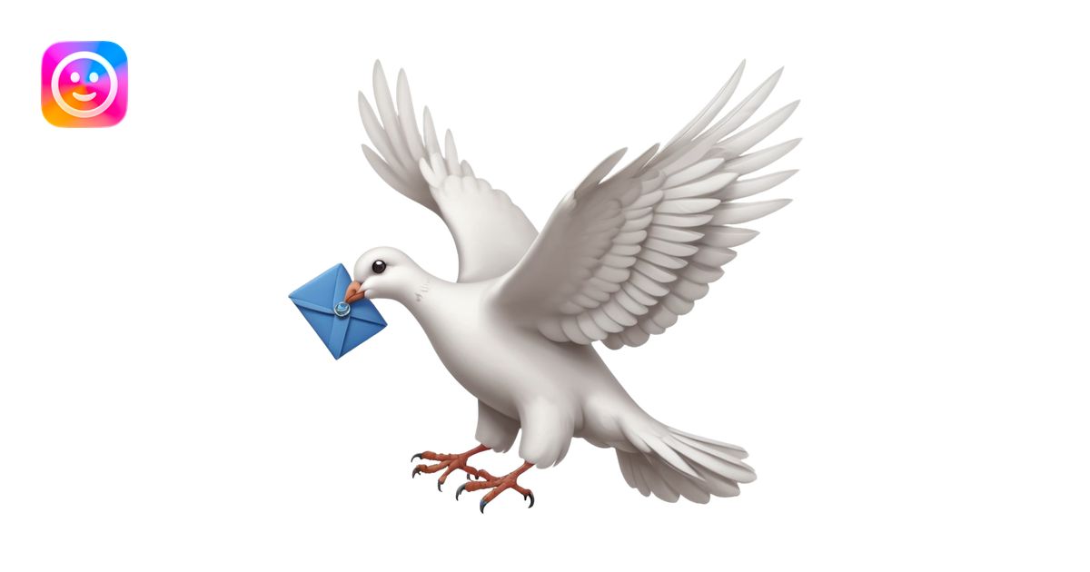 a dove with a letter, in paws emoji | AI Emoji Generator