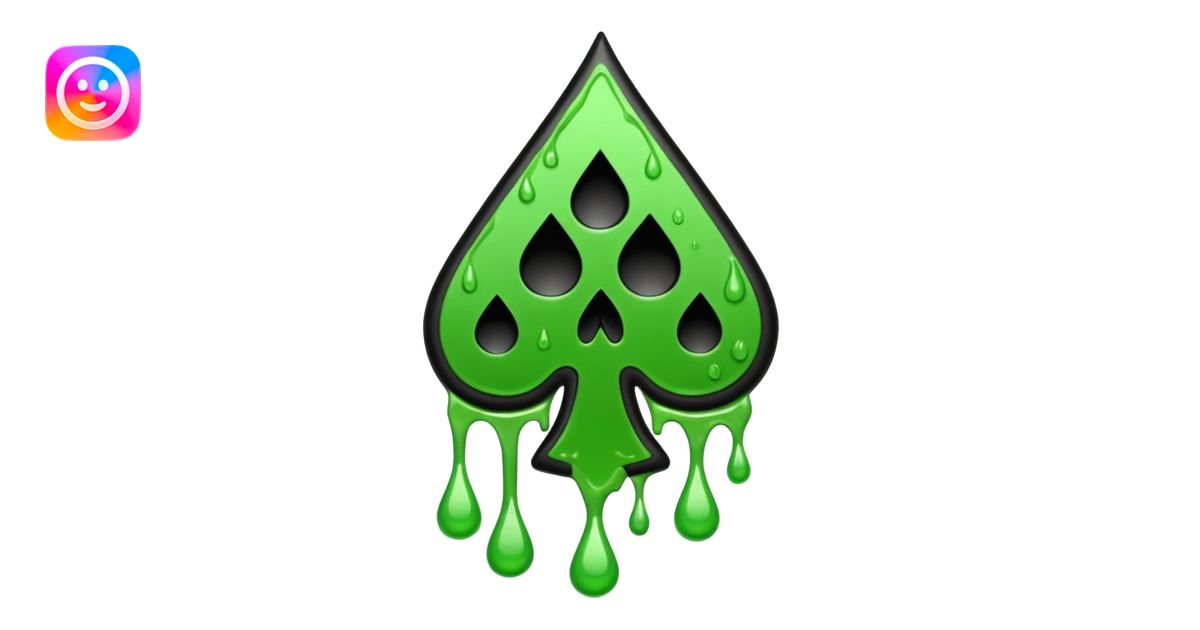 Black ace of spades drippy slimey effect emoji | AI Emoji Generator