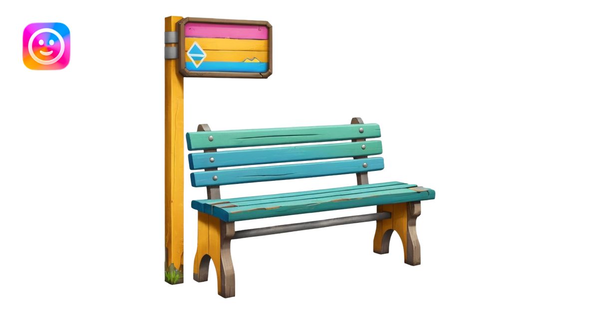 Bus stop bench + poster emoji | AI Emoji Generator