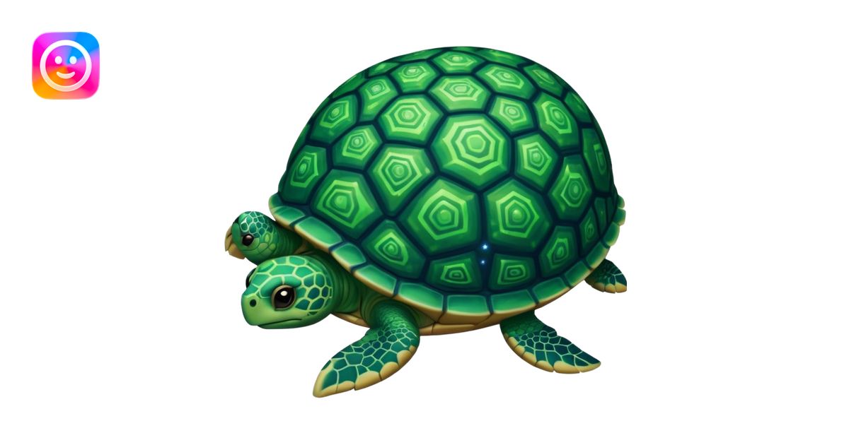 Quasar Turtle emoji – full body, massive cosmic turtle with glowing ...