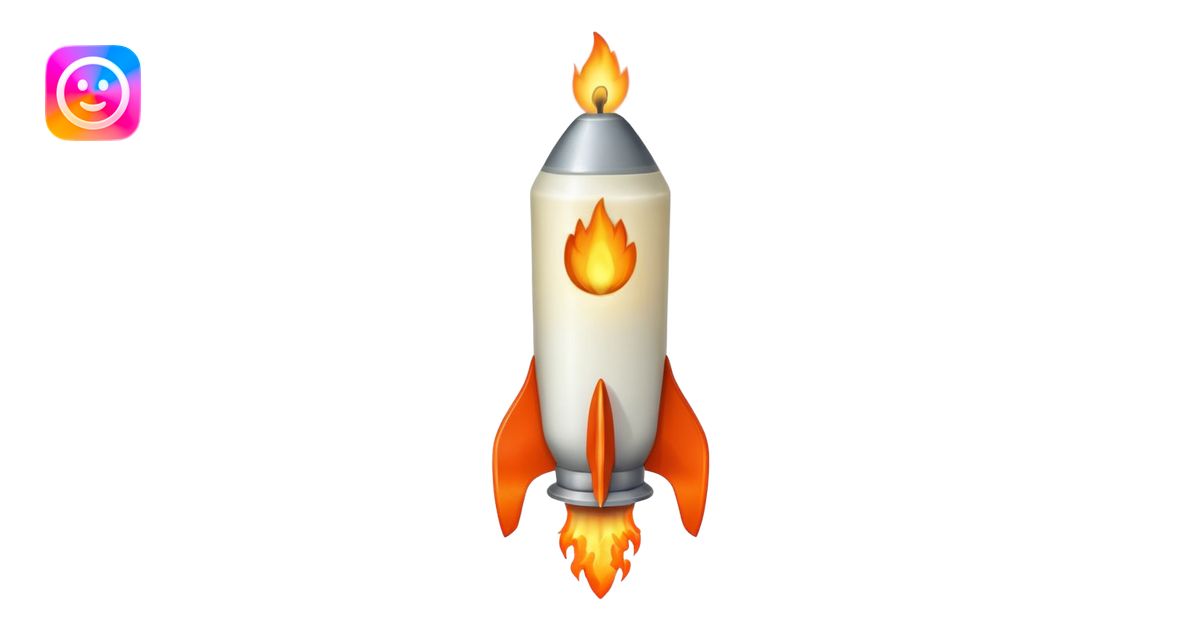 The candle on a rocket emoji | AI Emoji Generator