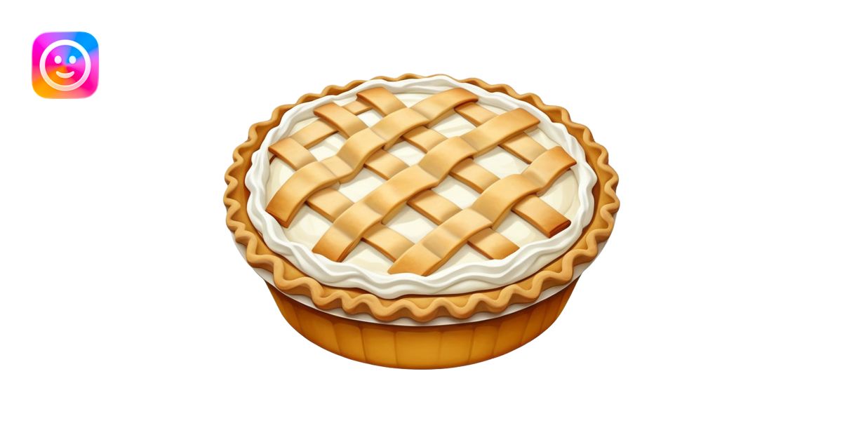 Apple pie with lots of white frosting emoji | AI Emoji Generator