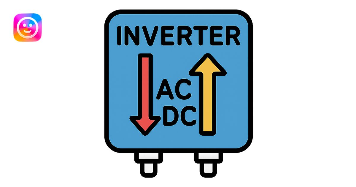 stylized inverter showing AC to DC conversion with arrows icon | AI ...