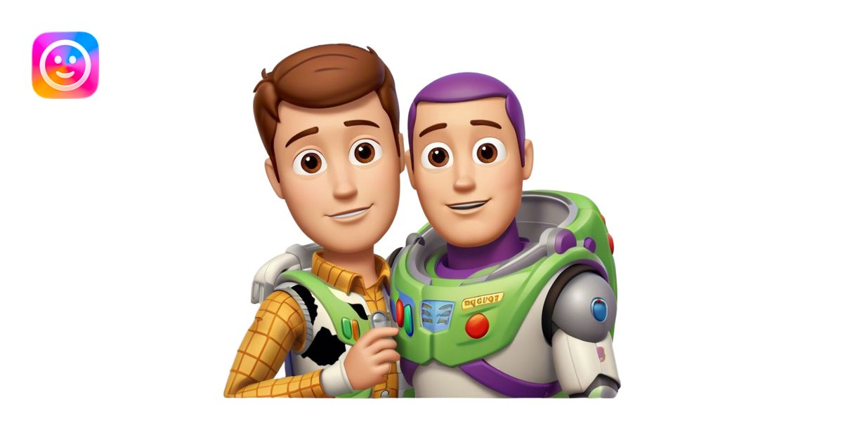 Woody and Buzz lightyear from toy story making sweet devotion emoji ...
