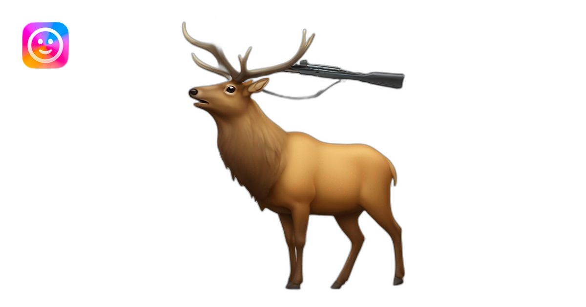 Elk with a rifle emoji | AI Emoji Generator