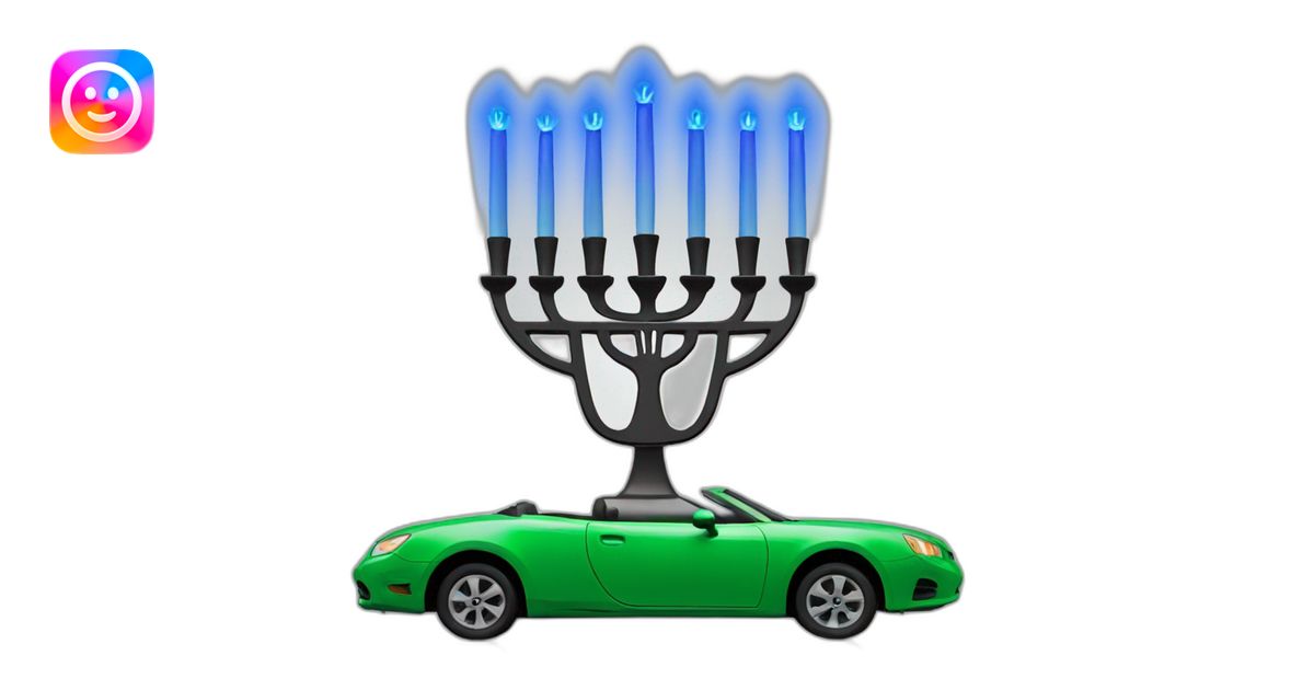 Menorah on car roof emoji | AI Emoji Generator