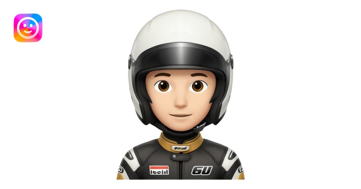 motorcycle racer with full face helmet emoji | AI Emoji Generator