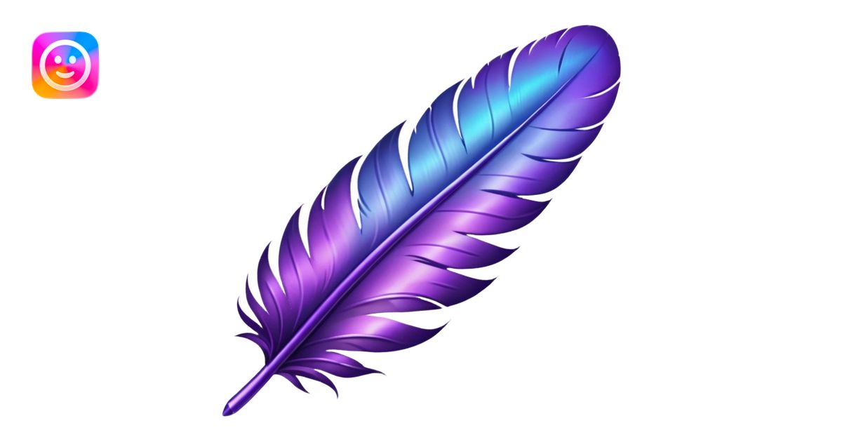 glitter purple feather emoji | AI Emoji Generator