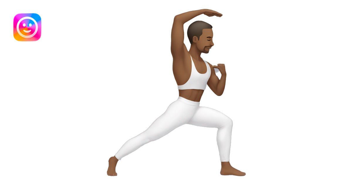 athletic white man doing yoga stretches emoji | AI Emoji Generator