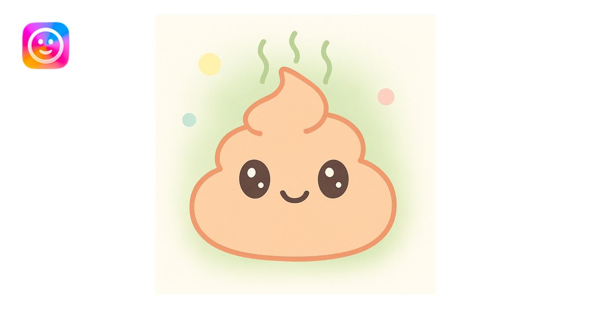 Make a kawaii style poop emoji look stinky by adding green stink lines ...