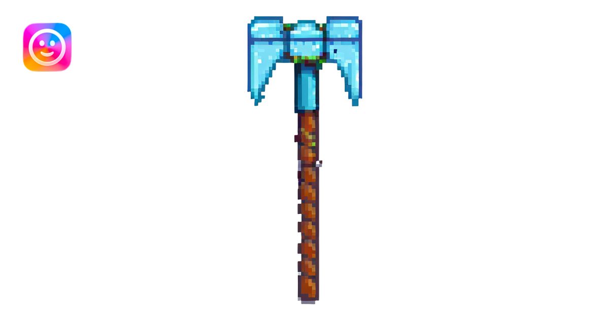 minecraft pickaxe pixel art style emoji | AI Emoji Generator