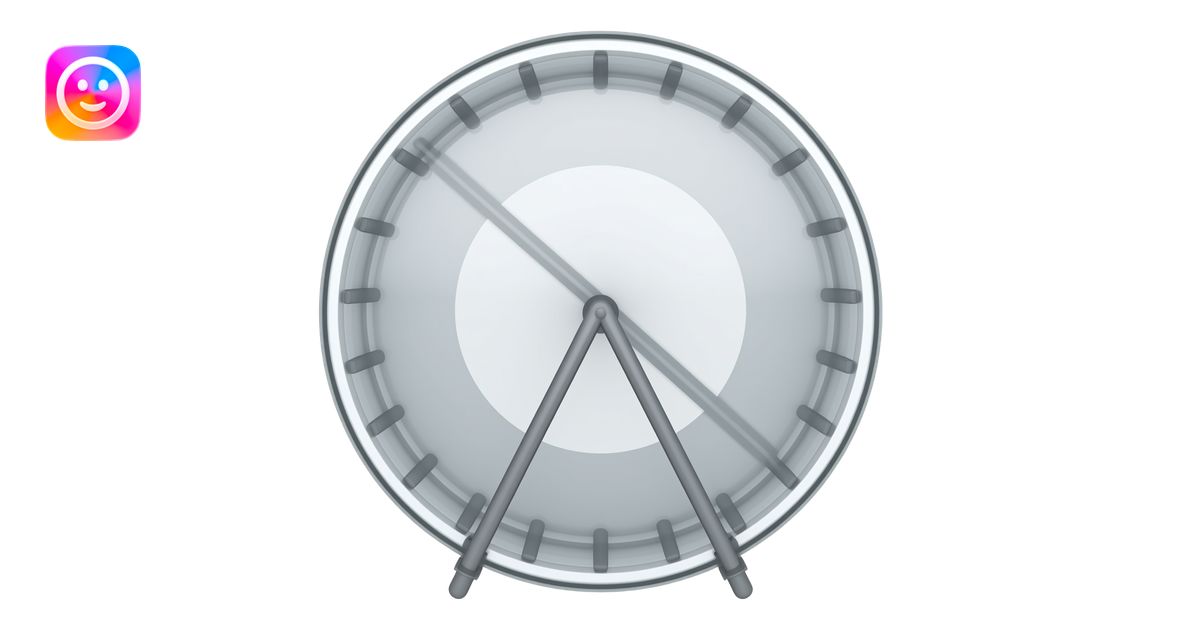 Realistic hamster wheel with nobody inside emoji | AI Emoji Generator