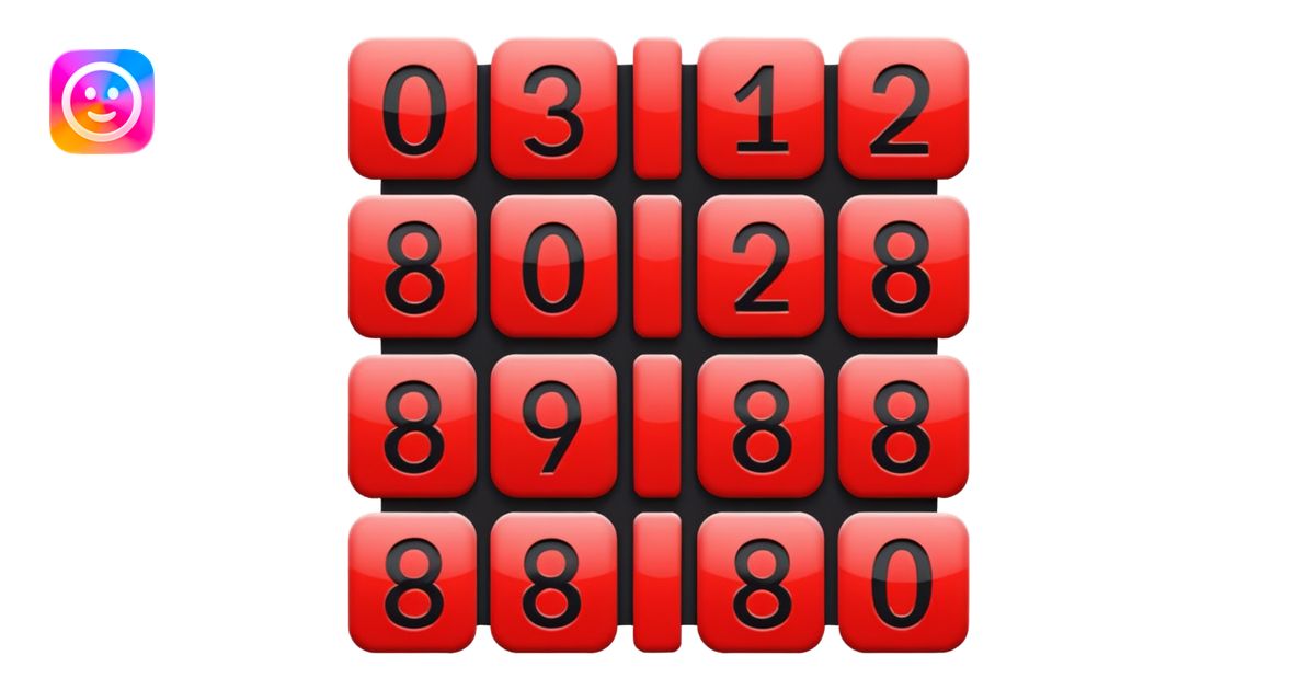 Black-red numbers in squares emoji | AI Emoji Generator