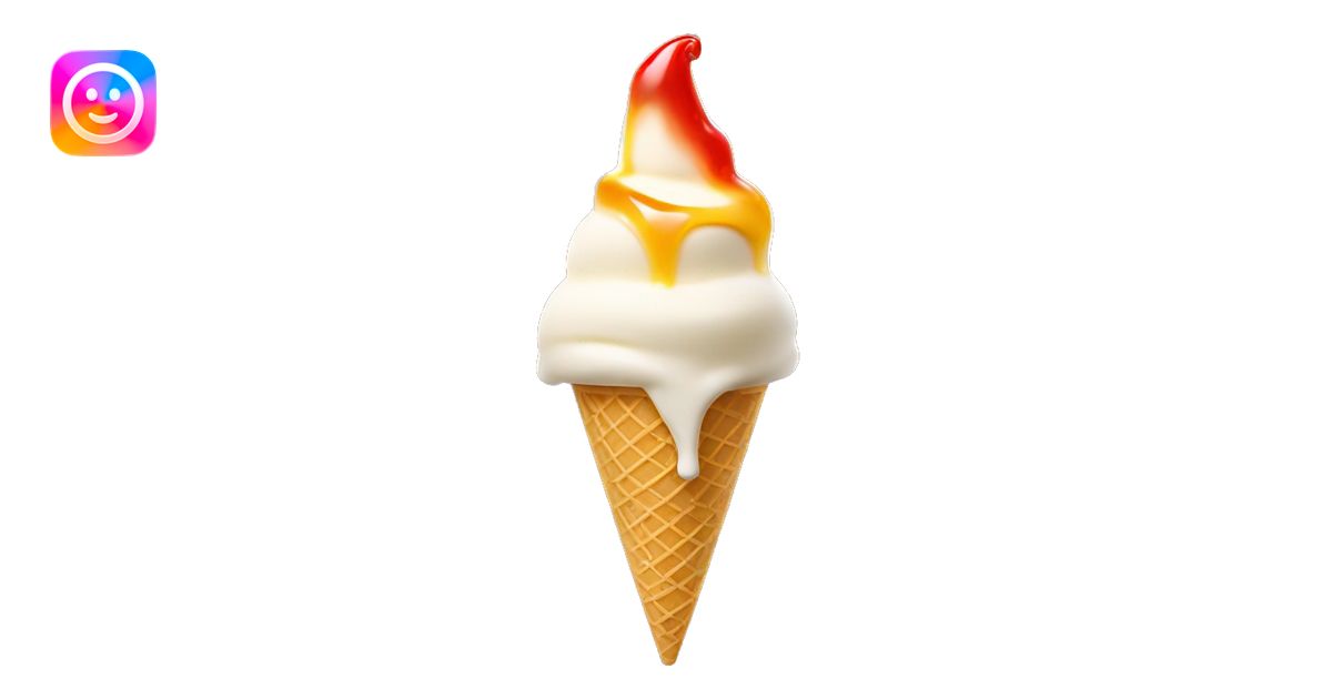 vanilla icecream with chili oil drizzled on top of the scoop emoji | AI ...