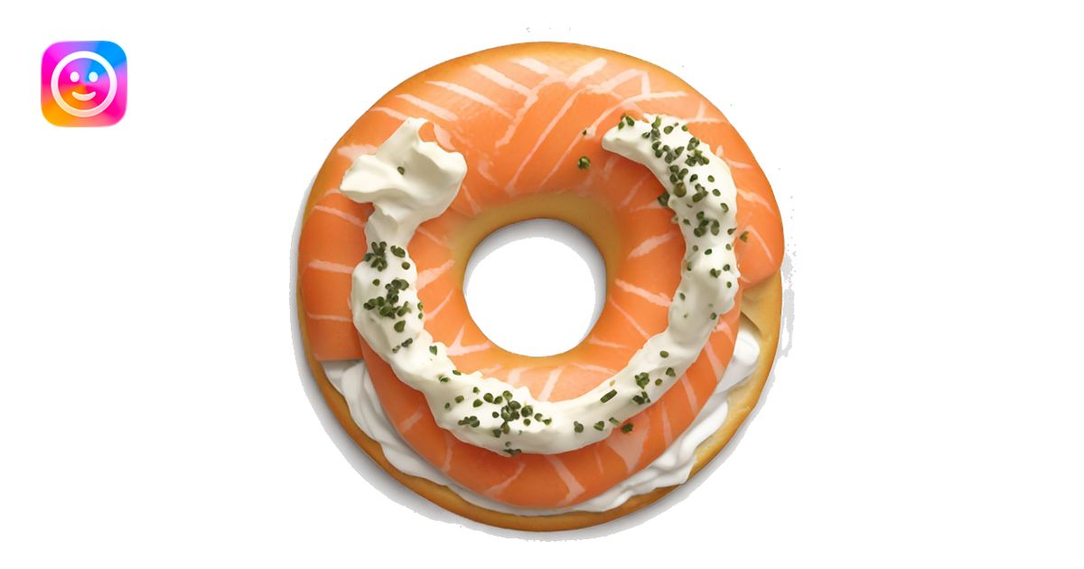 everything bagel with cream cheese and salmon emoji | AI Emoji Generator