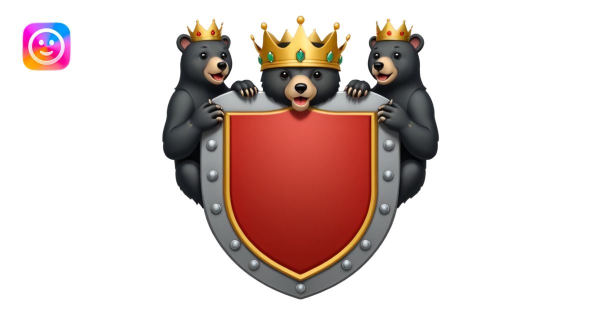 The coat of arms shows on a silver (white) shield, a black bear rampant ...