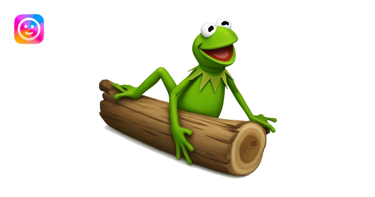 Kermit the frog log rolling emoji | AI Emoji Generator