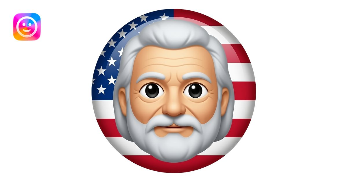 can you do this exact emoji of Willie Nelson but make him patriotic ...