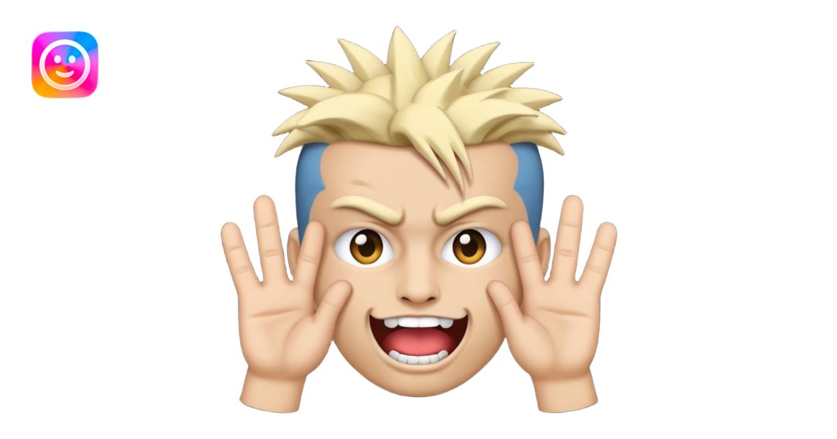 punk emoji, hardcore rock face emoji with hands emoji | AI Emoji Generator