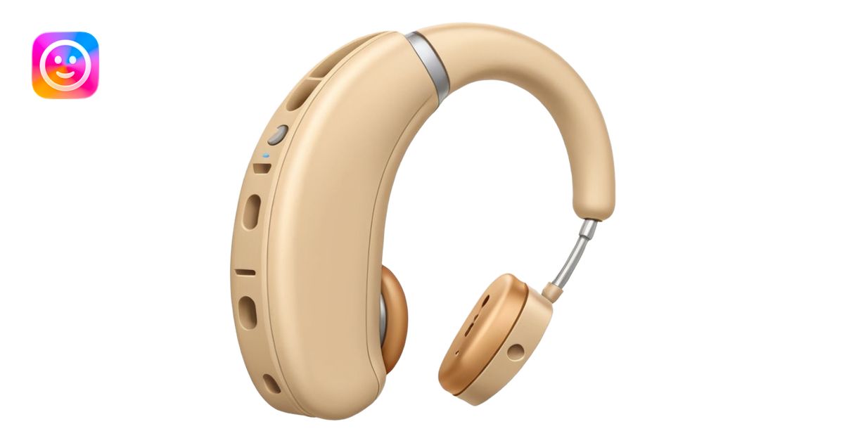 Telinga aid, hearing aid color beinge tapi earmold color white emoji ...