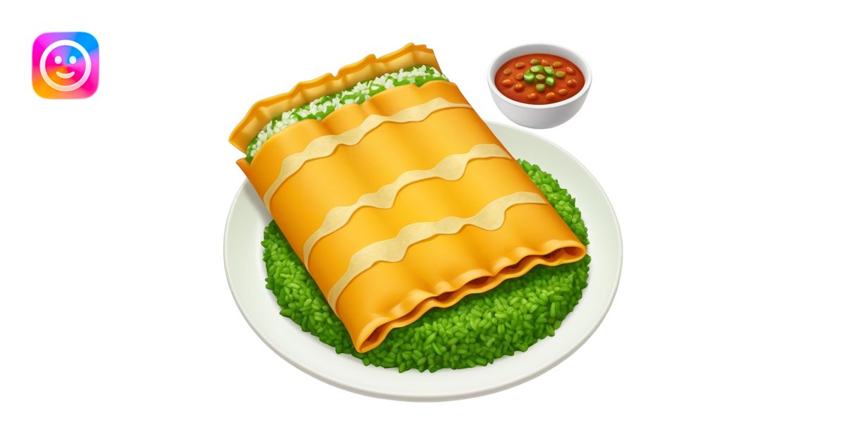 Beef enchiladas and a side of green rice emoji | AI Emoji Generator