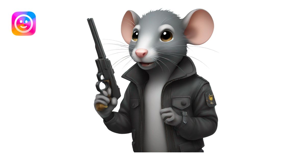 Rat with a gun emoji | AI Emoji Generator