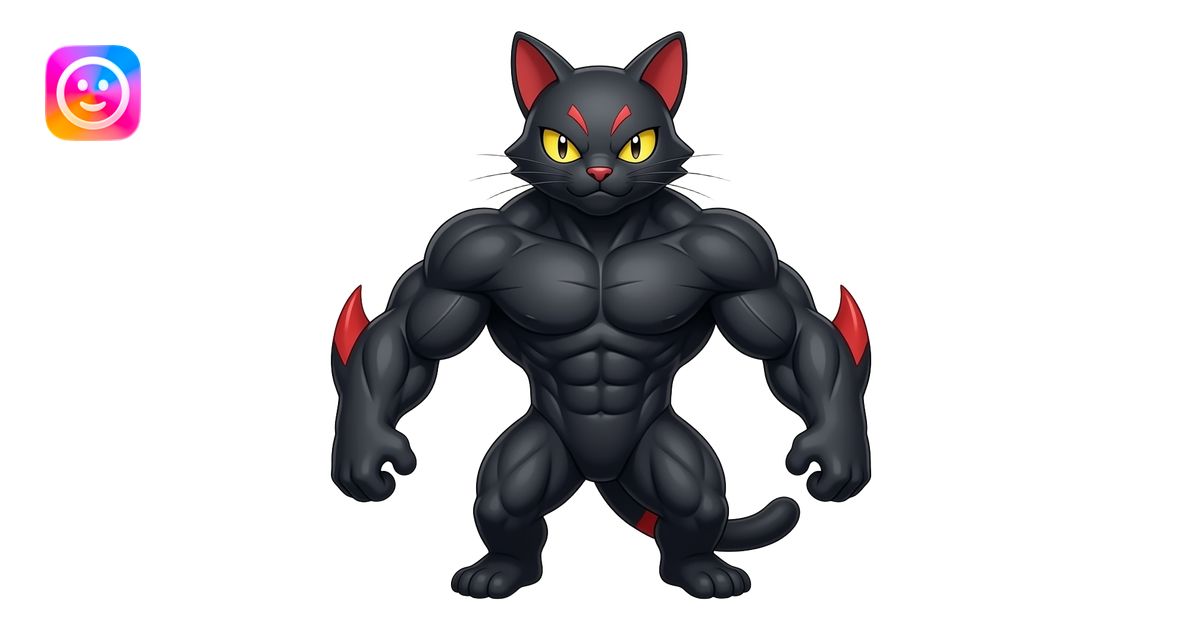 incineroar Pokemon big cat red black yellow eyes black muscles emoji ...