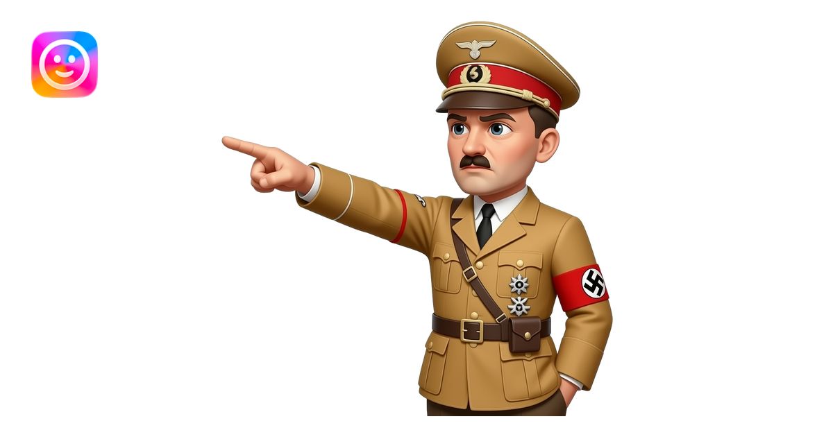 Adolf Hitler doing the Nazi salute with his arm pointing out front at a ...