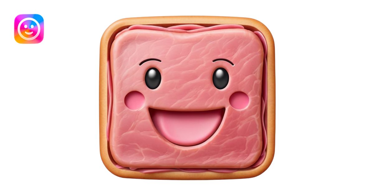 kawaii SMILE face EMOJI made of SPAM MEAT emoji | AI Emoji Generator
