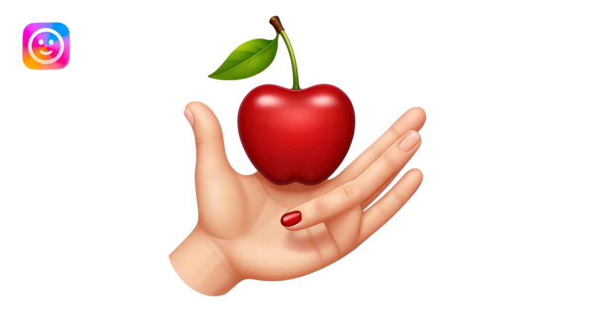a cherry pinched between two fingers emoji | AI Emoji Generator