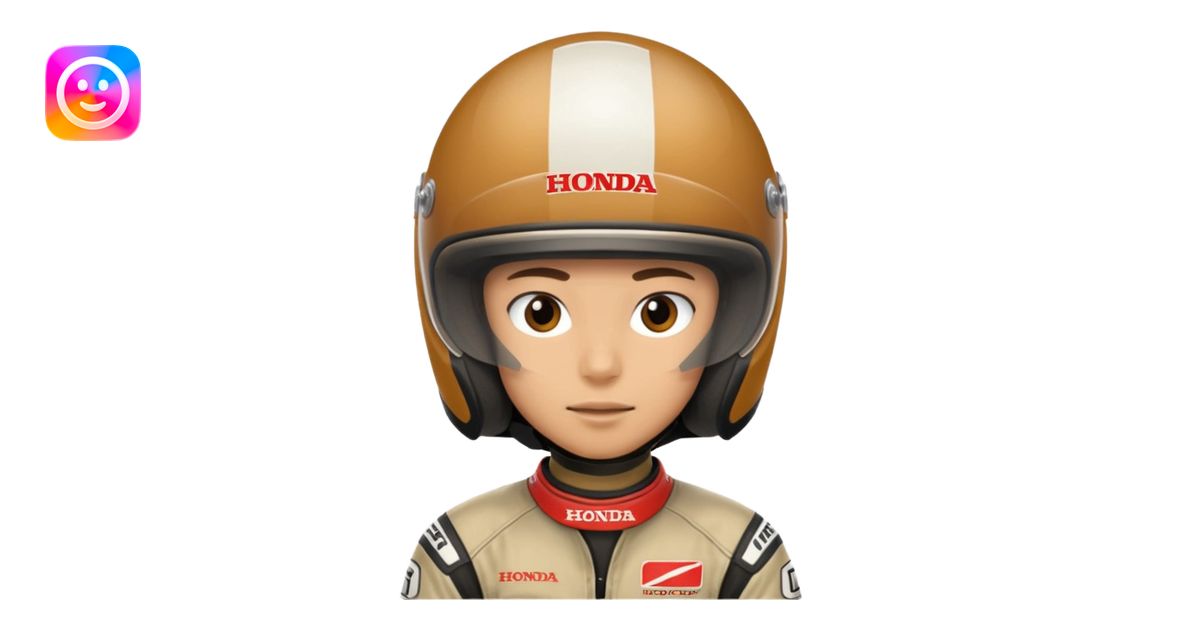 honda motorcycle racer with full face helmet emoji | AI Emoji Generator