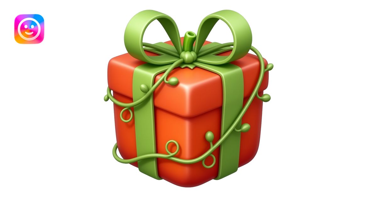 A Bell pepper shaped like a gift box with vines for ribbons emoji | AI ...
