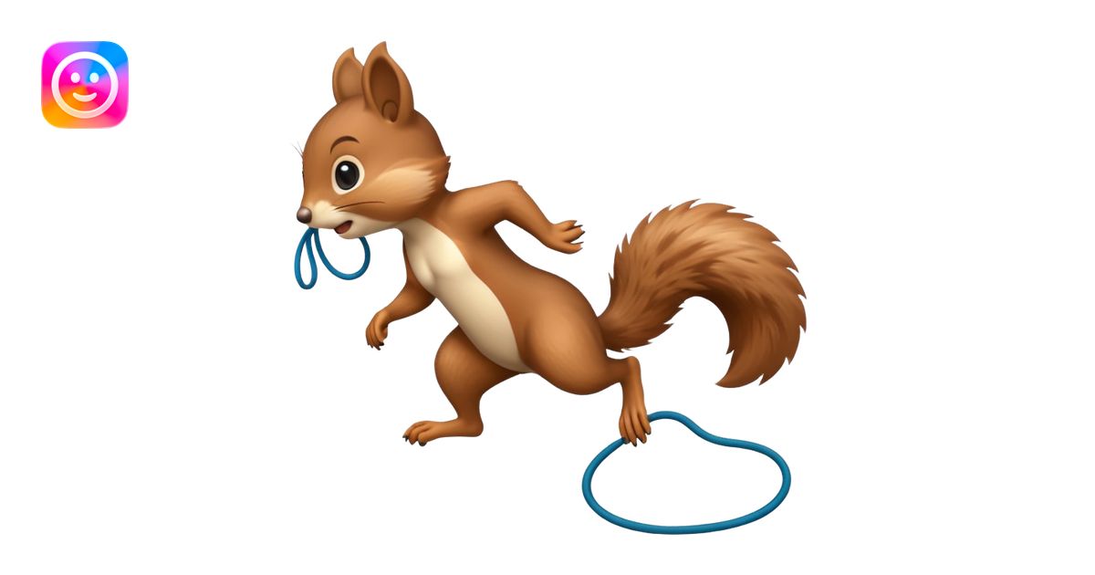 Squirrel jump rope emoji | AI Emoji Generator