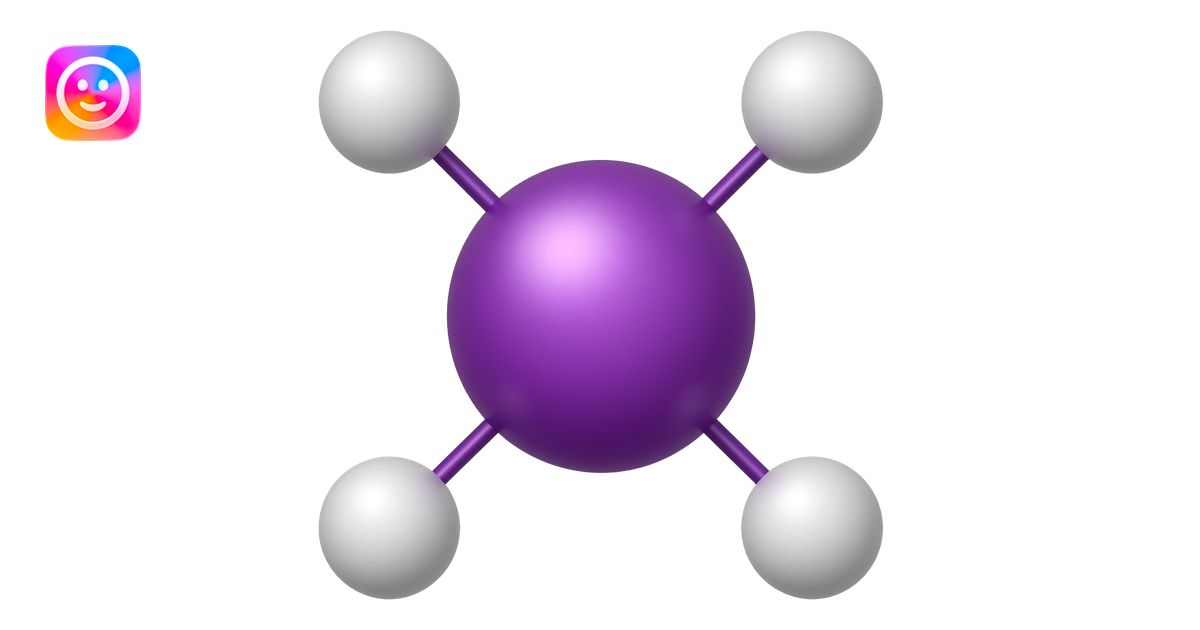Minimalist iOS-style 3D emoji of one large purple sphere connected to ...