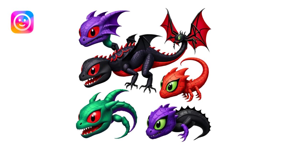 Plankton-Venom-Spider-Man-Spyro-Cynder-Toothless-fusion emoji | AI ...