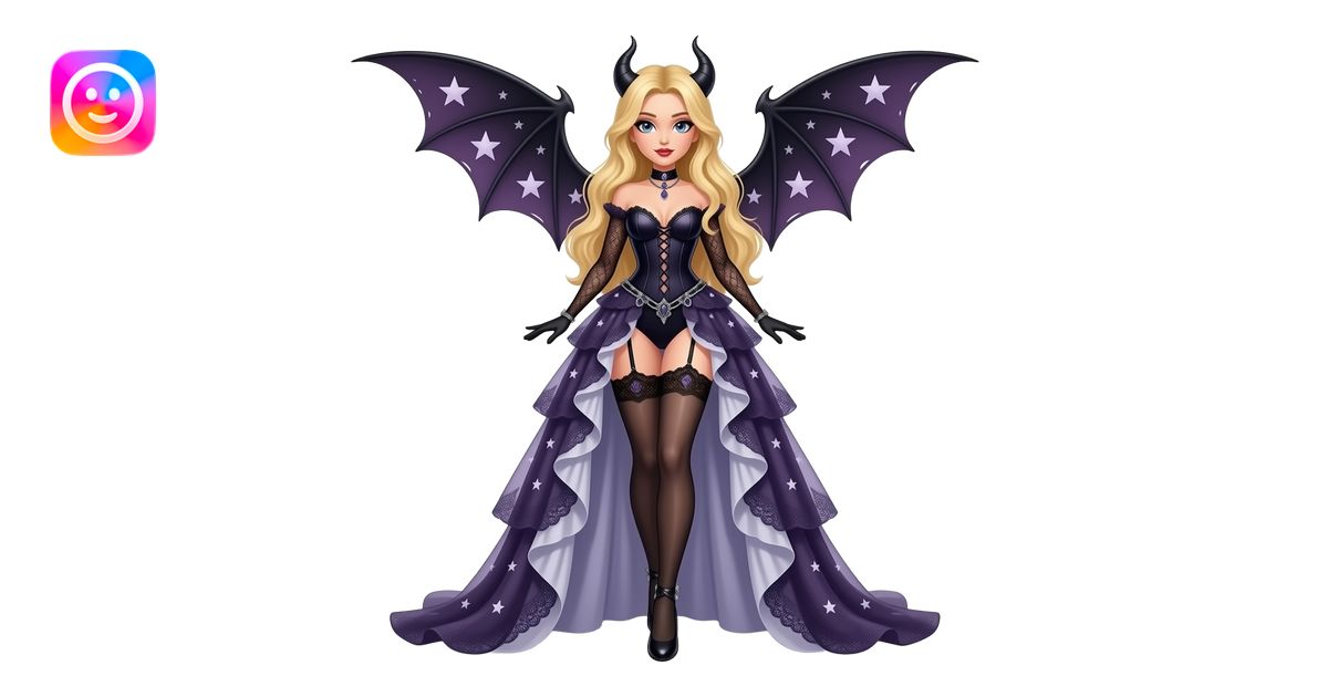 Circus very super sexy gothic blonde woman full height with bat wings ...