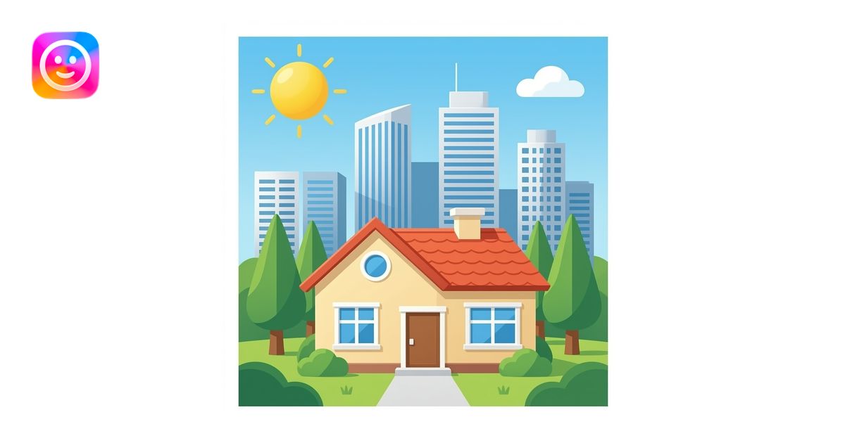 house, hut, tall office building emoji | AI Emoji Generator