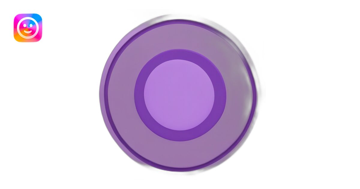 two purple circles that are on top of each other, the one on the bottom ...
