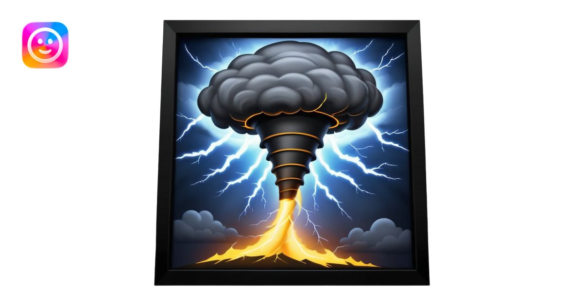 A Discord emoji of a dark, stylized tornado with lightning bolts inside ...
