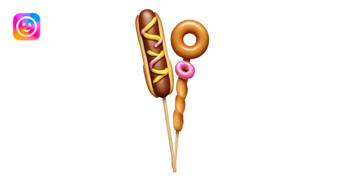 Hot dog and donut on shish kebab emoji | AI Emoji Generator