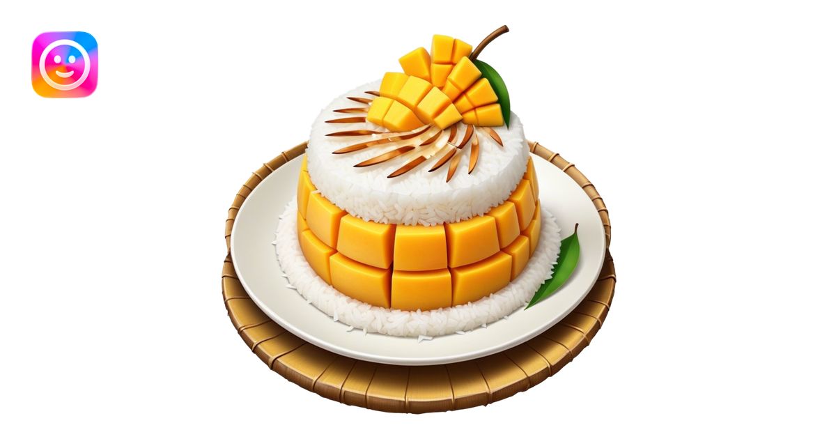 Mango Sticky Rice Cinematic Realistic Mango Sticky Rice Dessert Emoji ...