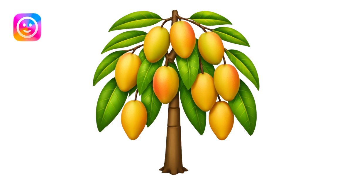 Mango tree, very less mangos. emoji | AI Emoji Generator