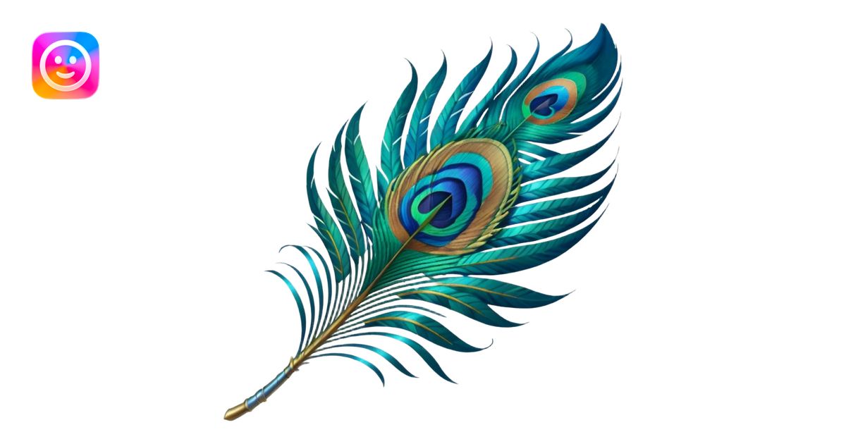 Peacock feathers one feather emoji | AI Emoji Generator