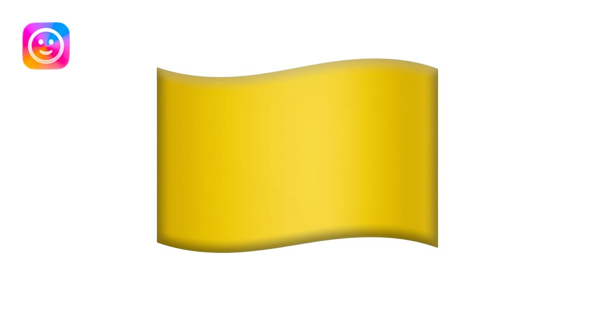 PLAIN YELLOW FLAG EMOJI!! MAKE IT A REGULAR WAVY RECTANGLE, NOT A ...
